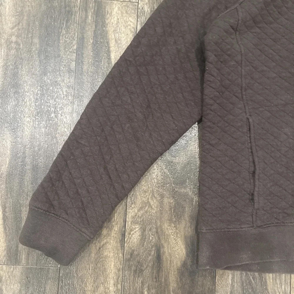 Eddie Bauer 1/4 Snap Button Pullover Sweater Quilted Collared Men's Size L Brown